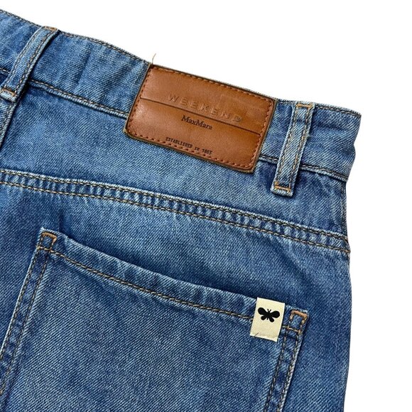 Weekend Max Mara Vega High Waist Wide Leg Jean Medium Wash 6 Flare Western Boho - Picture 6 of 11